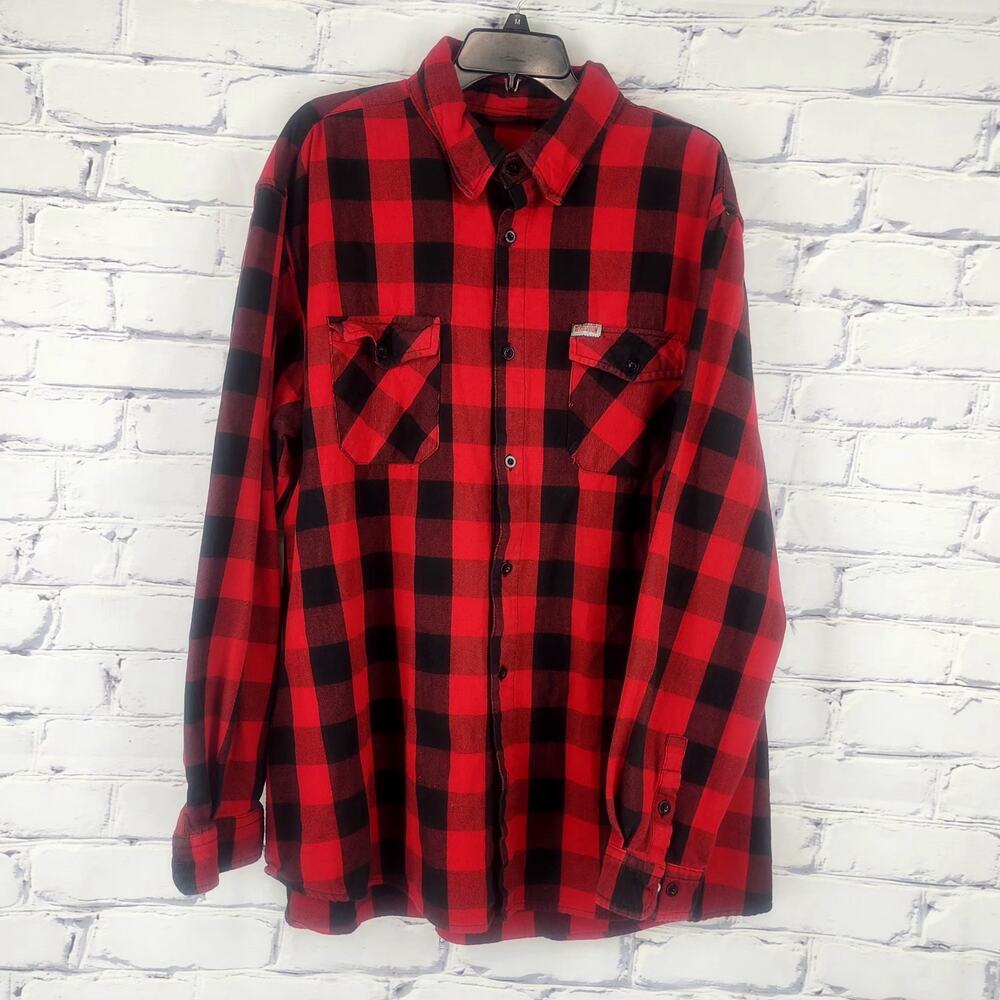 Revolution Gear Shirt By UNIK Men 4XL Flannel Plaid Lumberjack Button-down cabin